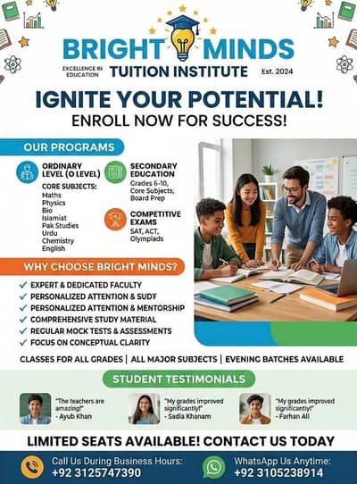 Home Tuition. Bright Minds Home tuition