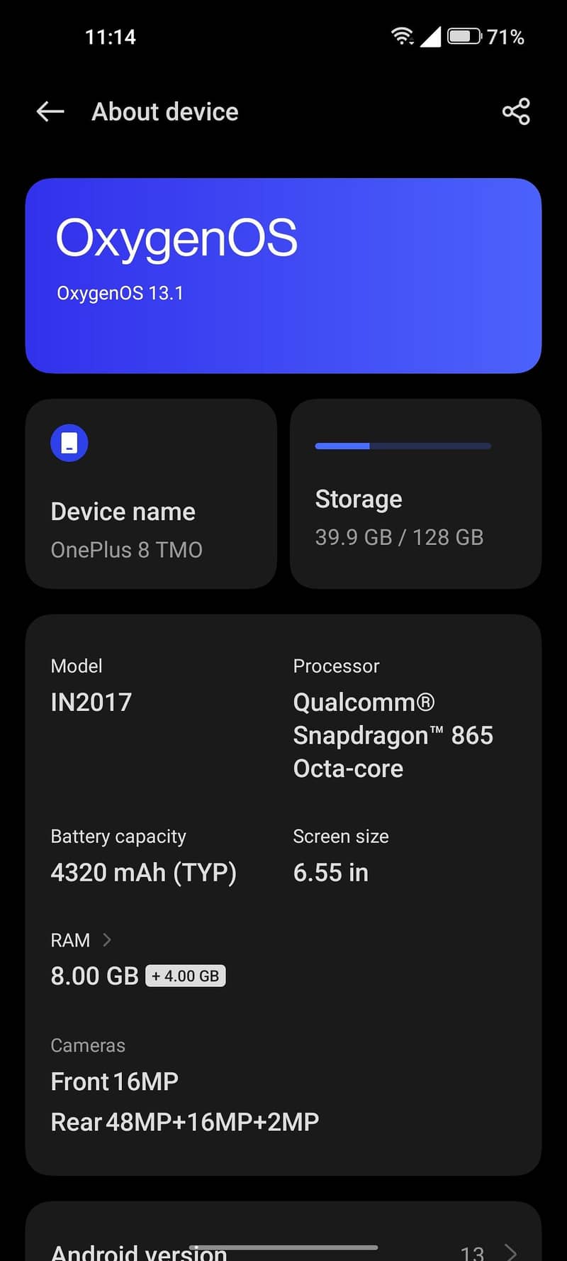 One Plus 8 5g 6