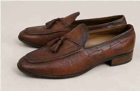 Premium Brown Leather Tassel Loafers – Men’s Formal Shoes