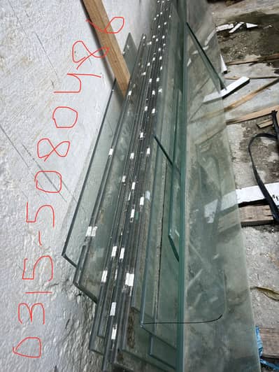 Glass shelves for shop