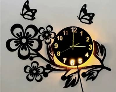 Lifestyle Glory Brand Butterflies and Sweet Home 3D Wooden Wall Clock