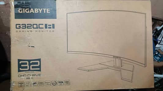 Gigabyte G32QCA 31.5 inch curved 165hz oc 170hz monitor curved 2K