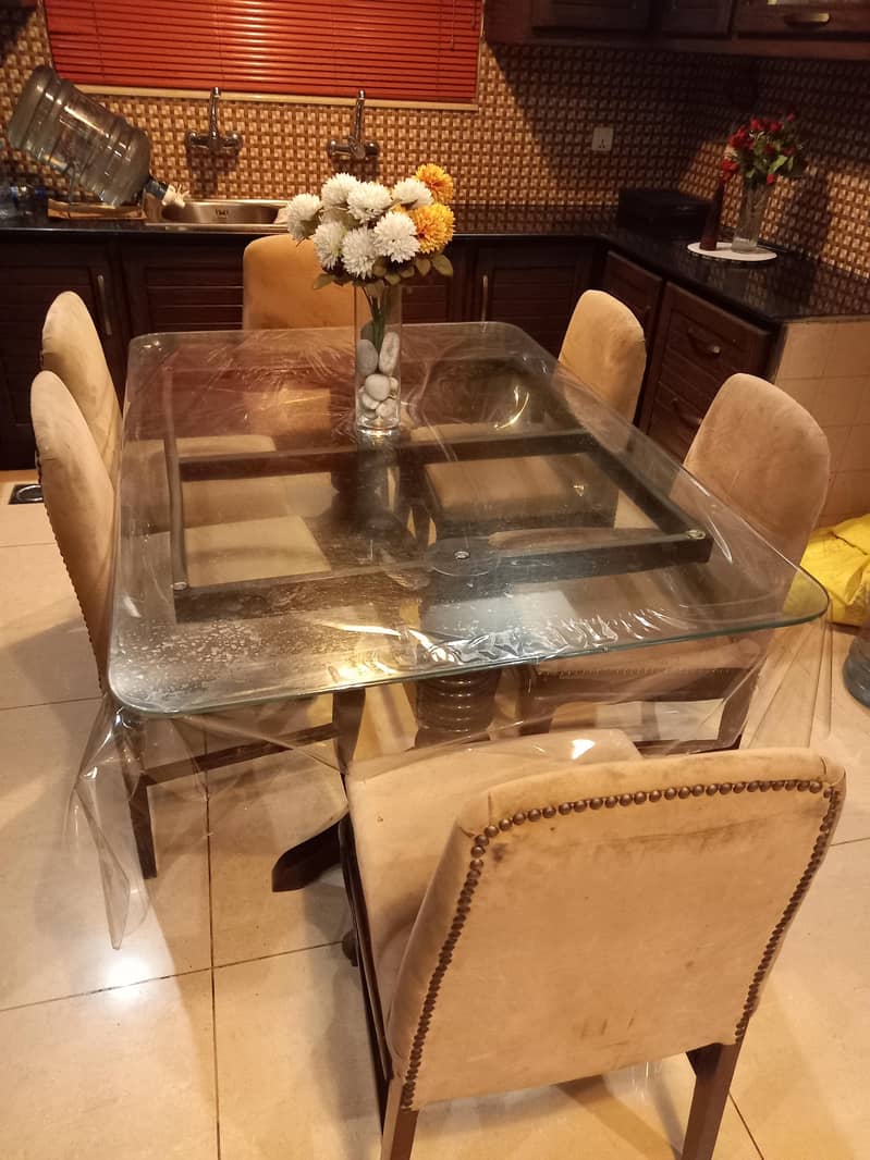 dining table with six chsirs 1