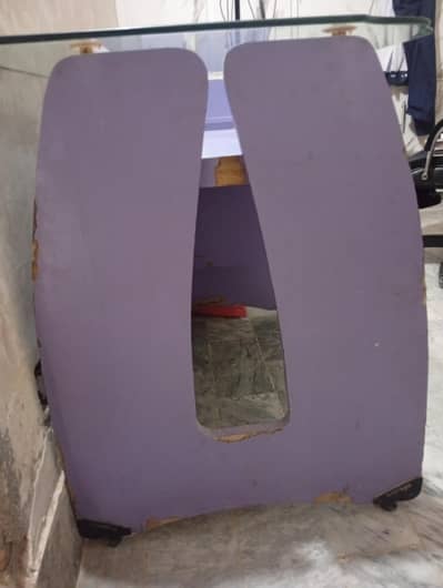Purple colour table with best design but rough condition