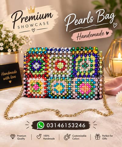 Beautiful Handmade Pearl Bag | Custom Made