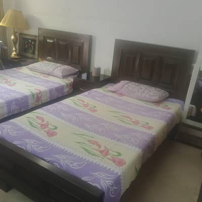 High quality single beds  side tables mattress