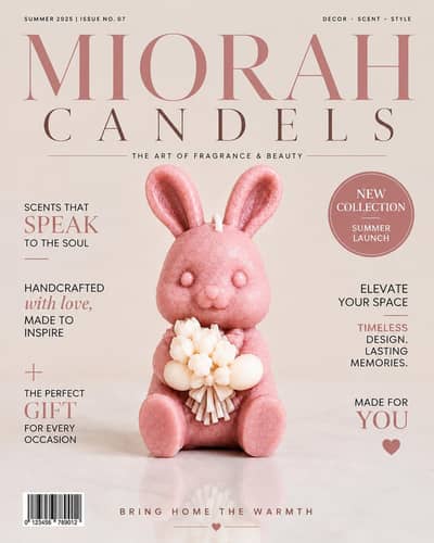 Rosey Teddy bear candle