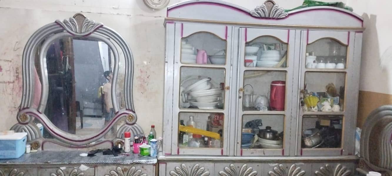 bed with side table showcase and dressing table 6
