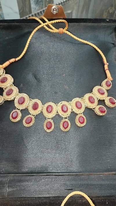golden plated with mehroom stone chokar