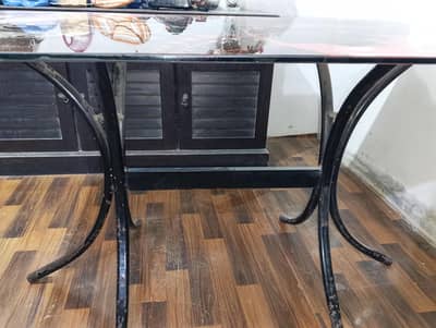 IRON ROD DINNING TABLE FOR  6 PERSON