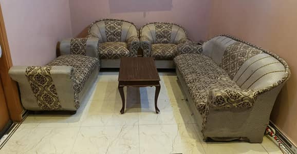 7 Seater Sofa Set with Wood Table Set