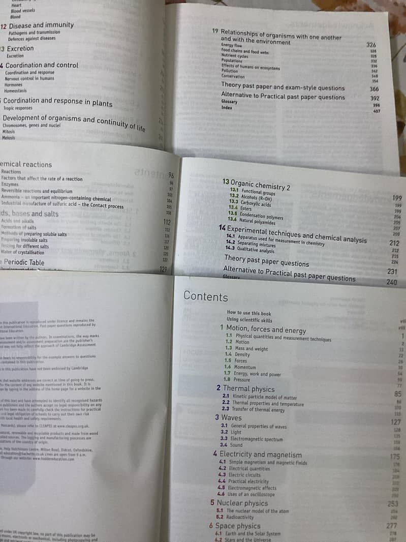 O'levels sciences books set 1