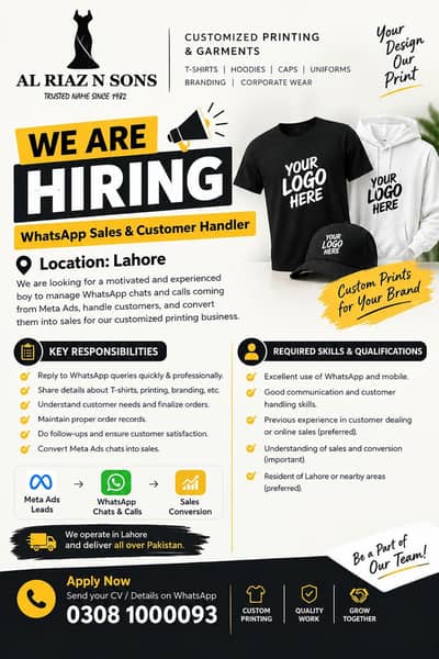 ​WhatsApp Sales & Customer Handler - Customized Printing Shop