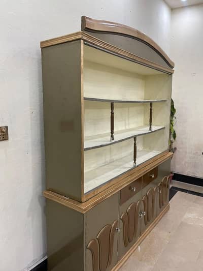 Beautiful Wooden Showcase with Mirror