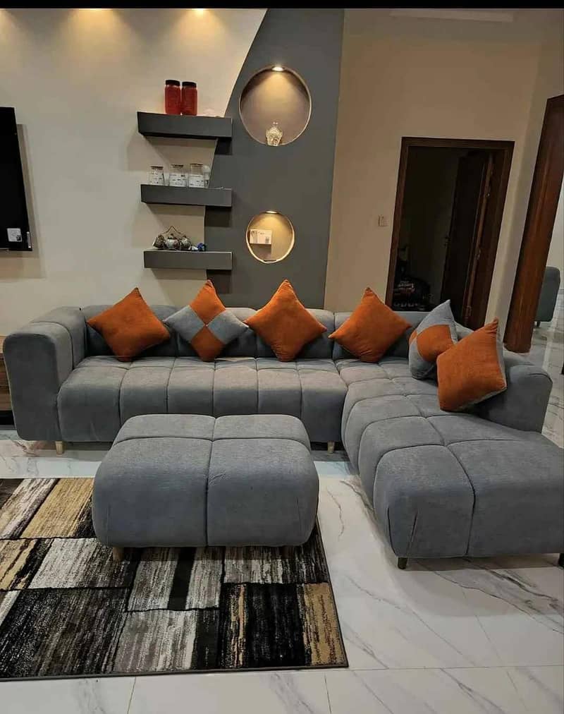 L shaped corner sofa set 4