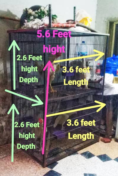 iron bird cage 18000 5.6hight 3.6+2.6+2.6 doble box 301,7104771 cL wts