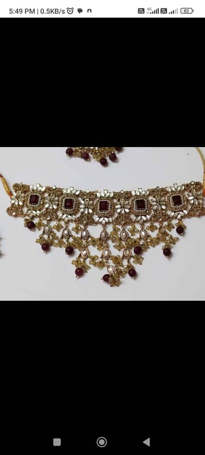 Beautiful  Gold Choker Jewelry Set