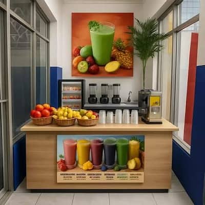food setup juice and food point for sale