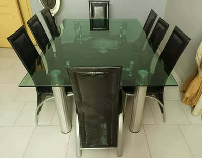 8 seater glass dinning table