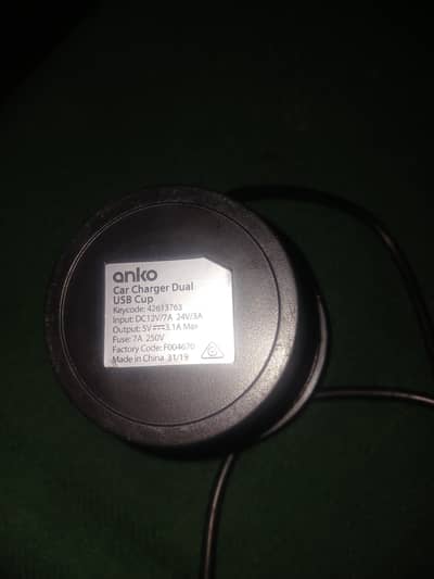 car charger dual usb cup