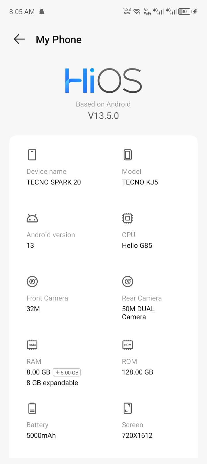 Tecno Spark 20 5