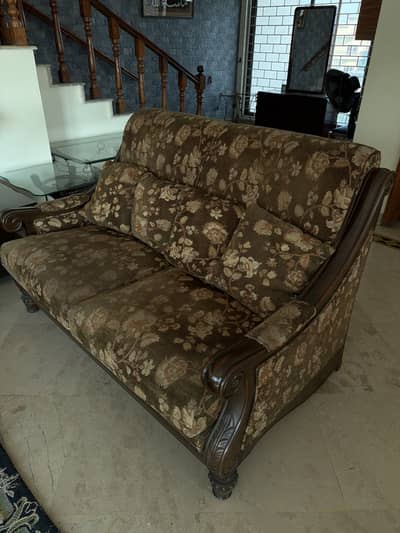 Green sofa floral