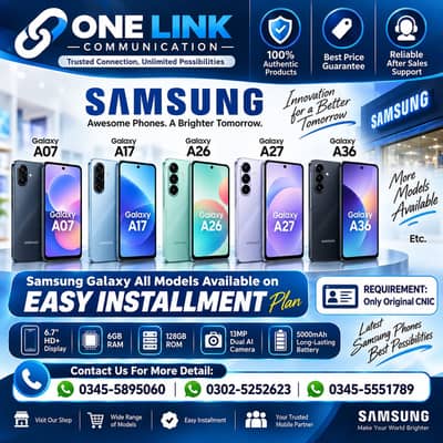 Samsung Mobile A70 Available on easy Installment