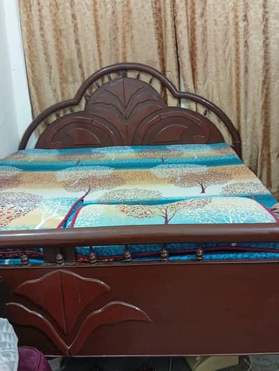 urgent sale double bed with mattress very good condition