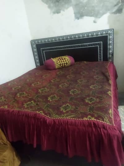 urgent sale double bed king size with spring mattress