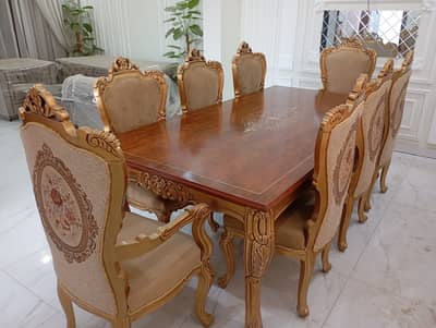 Royal Luxury Dining Table Set – 8 Seater