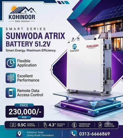 sunwoda atrix Hybrid Inverter 4kw knox 26v Lithium Battery