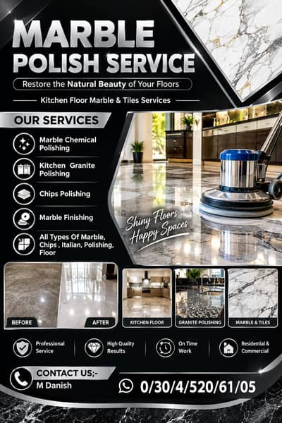 Marble Polish Services , Kitchen Floor ,Marble & Tiles services
