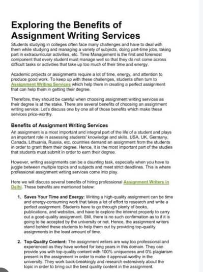 Assignment writing