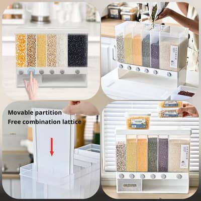 Multi-Grid Wall-Mounted & Countertop Grain Dispenser – Adjustable Sto