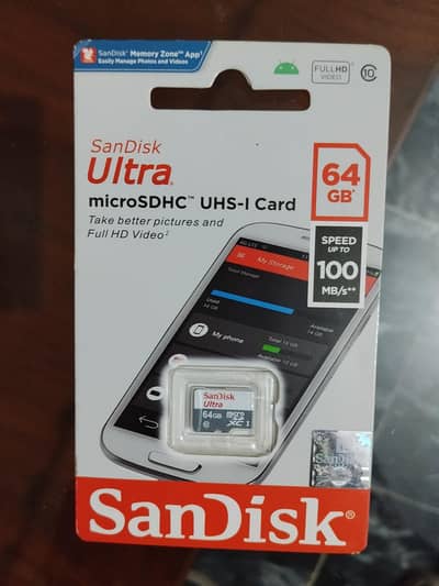 Sandisk card 64 GB , 10/10