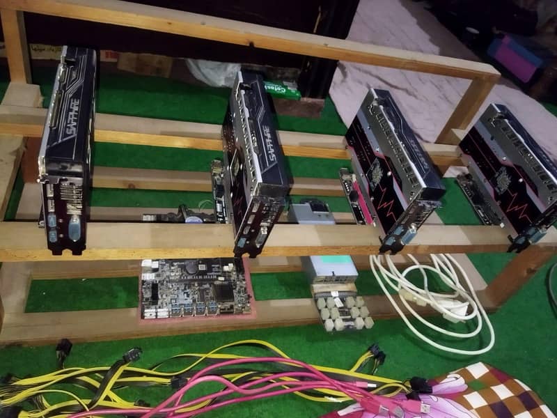 3 Months Used RX580 8GB × 4 Mining Rig | Complete GPU Mining Setup 1