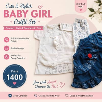 cute  & stylish  baby girl outfit  set   3pic