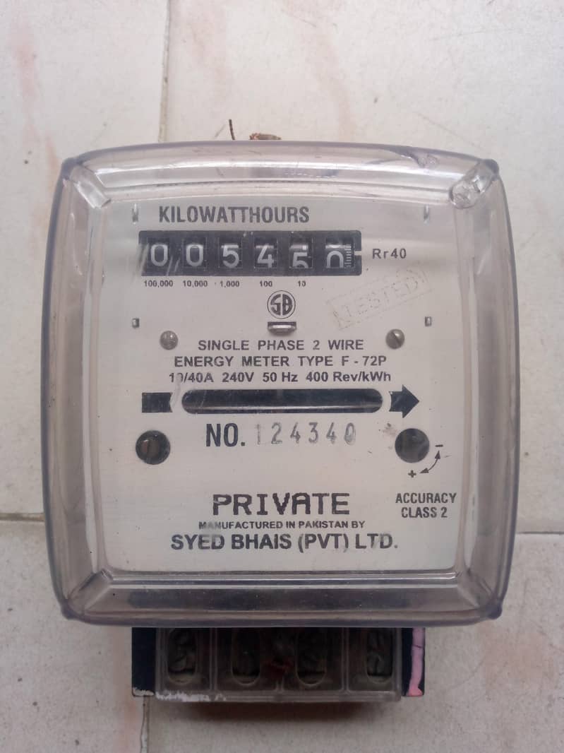 K. E electric sub meter. 0