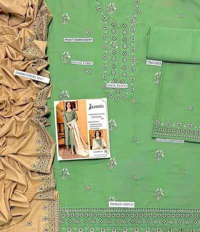 Dhanak 3 piece Embroidery work