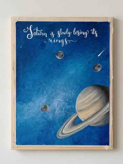 "Saturn is slowly losing its rings. . " (Handmade Antique}