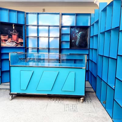 Tuck Shop Ka Mukammal Setup For Sale - Counter Racks Almari | Sargodha