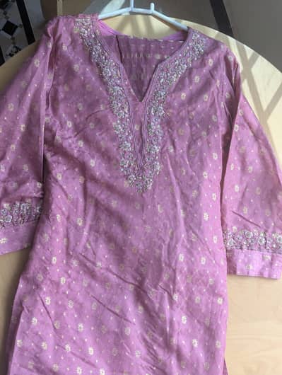 fancy pink kameez shalwar with dupatta