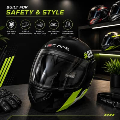 Vector #69 Modular Helmet In large size with attractive look