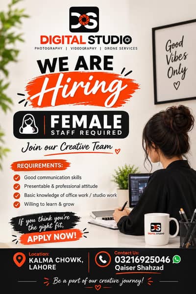 female staff required for studio