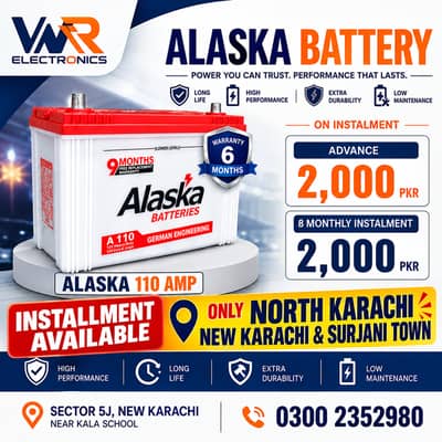 Alaska 110 AMP Battery | 6 Months Warranty | Easy Installments