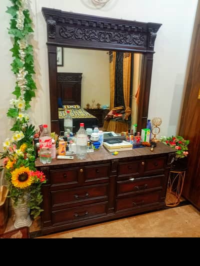 Real chinioti bed set / bed,side tables,dressing for sale