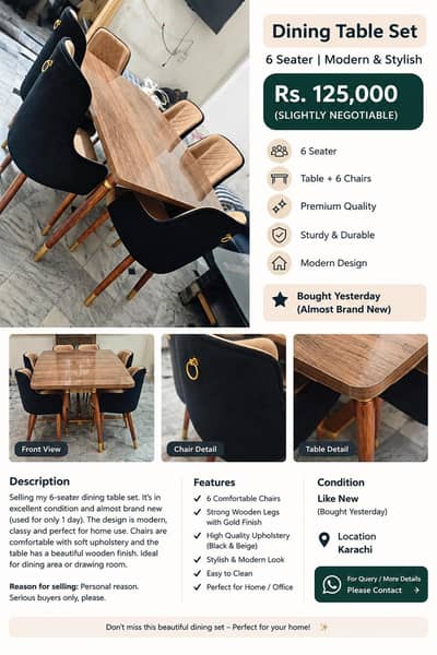 6 Seaters | Modern & Stylish Brand New