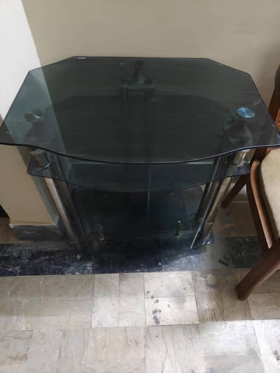 Glass trolley for TV computer