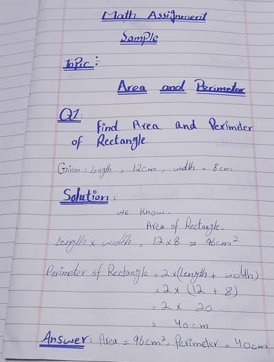 Handwritten Assignments - Urdu, Math, English | Neat Writing