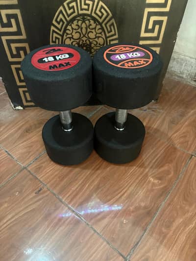 18+18kg dumbbells pair for sale